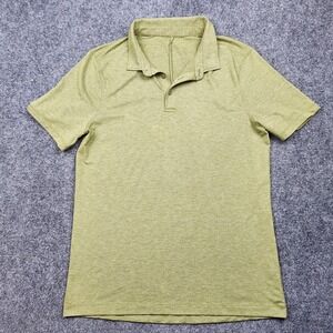 Lululemon Polo Shirt Mens Medium Green Short Sleeve Athletic Golf Stretch Top